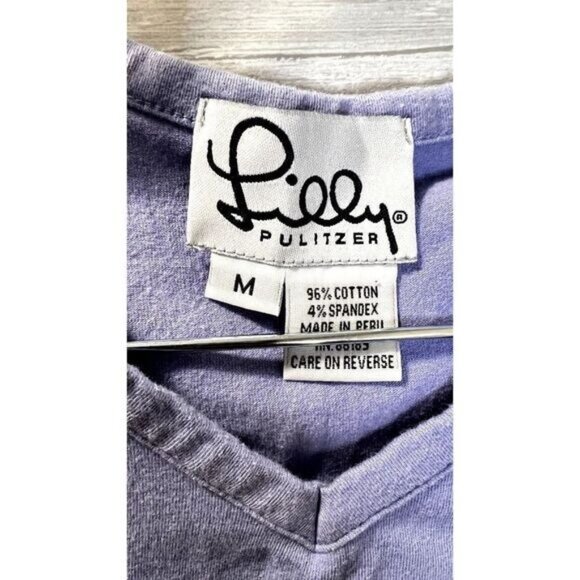 Lilly Pulitzer Girls Cap‎ Sleeve V Neck Basic Tee Tops - Picture 5 of 5